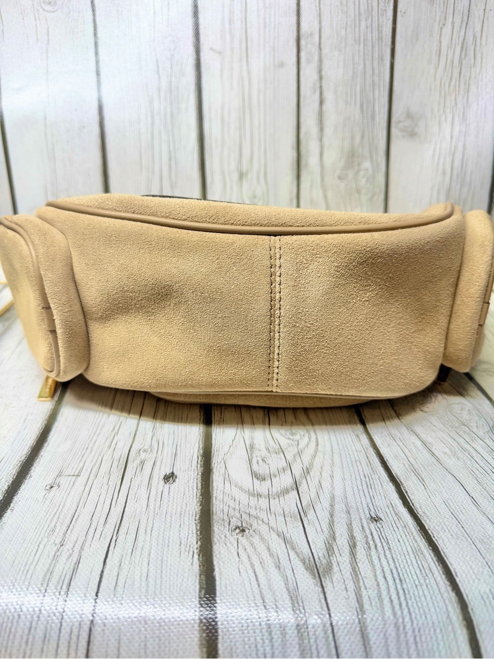 BRAND NEW Michael Kors Camel Merritt Medium Suede Convertible Shoulder Bag - Picture 9 of 14